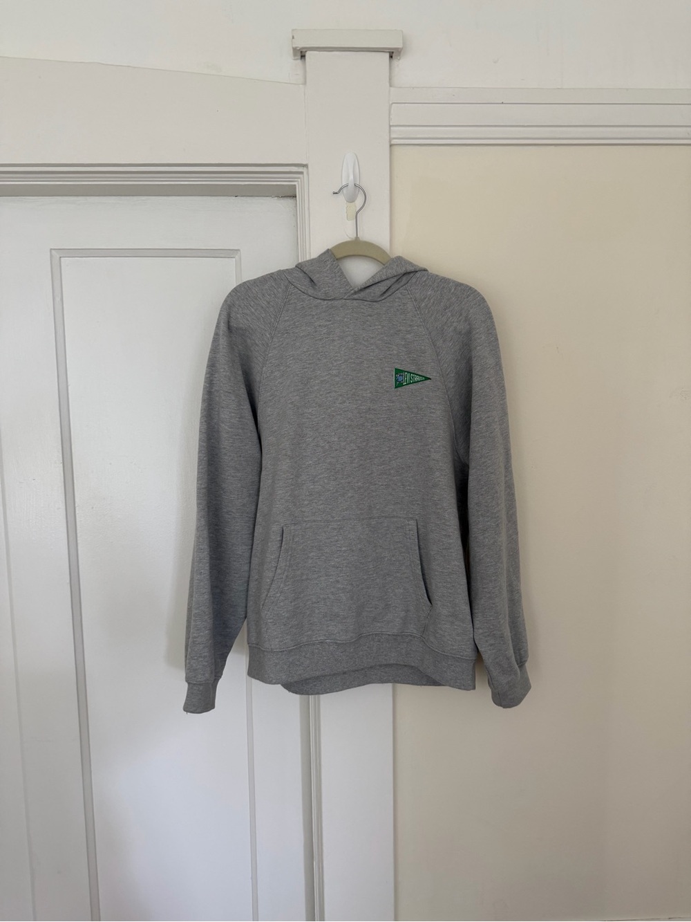 Levi's Gray Hooded Pullover with Green Pennant Logo